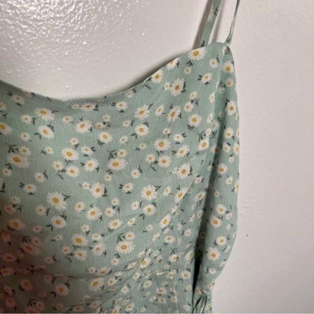 Forever 21 Mini Dress Faux Wrap Light Green Floral - Picture 5 of 11